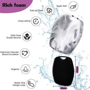 Nouvelle Brosse Exfoliante Premium en Silicone pour le Corps, le Dos, le Visage et le Cuir Chevelu – Brosse de Douche en Silicone Noir - Product Image 5