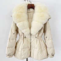 Damen High-End Herbst Winter Daunen jacke Großer Pelz kragen Neuer modischer Mantel