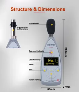 Industrial Decibel <b>Meter</b>/<b>Sound</b> Level <b>Meter</b> Class 2 AWA5636-2 with 30-30dBA Range OEM Customizable 1.5 Year Warranty - Product Image 3