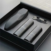 Kit d'entretien de la barbe pour homme avec logo imprimé en usine, rouleau à barbe, huile de croissance biologique hydratante, ensemble de toilettage de la barbe pour homme, soin de la barbe