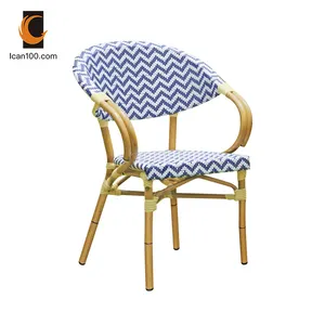 Nueva tendencia, silla de comedor tejida para exteriores, silla de espera para jardín al aire libre, silla de mimbre para Patio Bistro