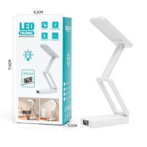 Lámpara de Noche LED Moderna Plegable de 2000mA con Pantalla de Reloj, Carga USB, Tres Temperaturas de Color, Lámpara de Cabecera para Sala de Lectura - Product Image 6