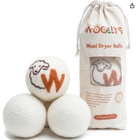 Boules de séchage en laine, lot de 6, 100% laine de Nouvelle-Zélande, boules de séchage réutilisables pour la lessive, adoucissant naturel pour tissus