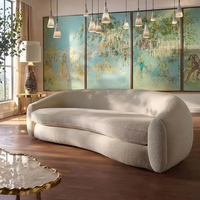 RH SYLVAIN Luxuriöses Chesterfield Gebogenes Sektional-Sofa-Set Holz Maßgefertigte Villen-Möbel für Innenbereich Hotels Wohnzimmer