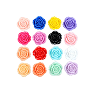 Lot de fleurs en résine en forme de rose et de breloques animaux mignons pour accessoires de cheveux DIY, pinces BB, coques de téléphone en colle crème, chaussures et bijoux