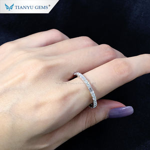 Tianyu gemas joyería personalizada mejor Esmeralda y redondo corte anillo 14k 18k anillos de oro blanco - Product Image 4