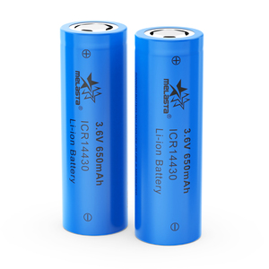 Piles Li-ion rechargeables Melasta en gros, cellules cylindriques <span class=keywords><strong>ICR14430</strong></span> 3.6V 650mAh pour packs - Product Image 1
