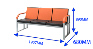 Kede Hot Bán khách hàng chờ đợi băng ghế dự bị PU nhôm sân bay chỗ ngồi bệnh viện phòng khám phòng chờ ghế - Product Image 3