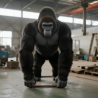 Grand gorille sauvage animatronique réaliste pour les espaces publics, les centres commerciaux, les aires de jeux, les parcs d'aventure, les aéroports et les zoos