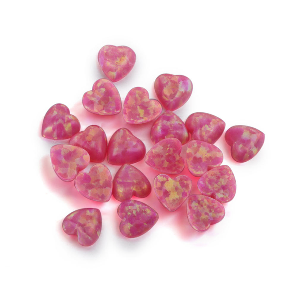 Factory Price Loose Pink Color Created Opal 4mm 5mm 6mm Heart