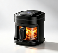 Friteuse à air sans huile 5L avec écran tactile numérique visible, contrôle de la température et de la minuterie, appareil de cuisson domestique