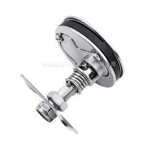 316 Stainless Steel Round Floor Lock 78mm Rotary Handle Marine Hardware for <b>Yacht</b> Rv Replacement - Product Image 5