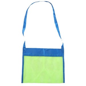 Bolsa de playa de malla para niños, bolsa de almacenamiento de juguetes cruzada resistente al agua con red verde y azul para jugar a excavar arena - Product Image 4