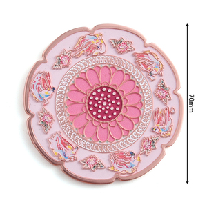 Gương cầm tay kim loại màu hồng men mềm hình hoa đơn giản thời trang - Product Image 4