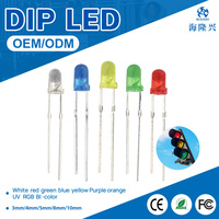 Perles LED rondes de 5 mm à brancher en usine avec couleur F3-F5, broches longues/courtes, carte 5V, CRI élevé 80Ra, puce InGaN, durée de vie de 50 000 heures