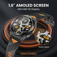 Reloj Inteligente K71 con Linterna LED, Proveedor de Fábrica, Pantalla Redonda AMOLED de 1.6 Pulgadas, Batería de 600 mAh, Reloj Deportivo Resistente
