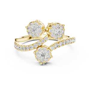 Bague élégante en or et diamants pour femme, bijou classique brillant, parfait pour mariage, fiançailles et cadeau - Product Image 2