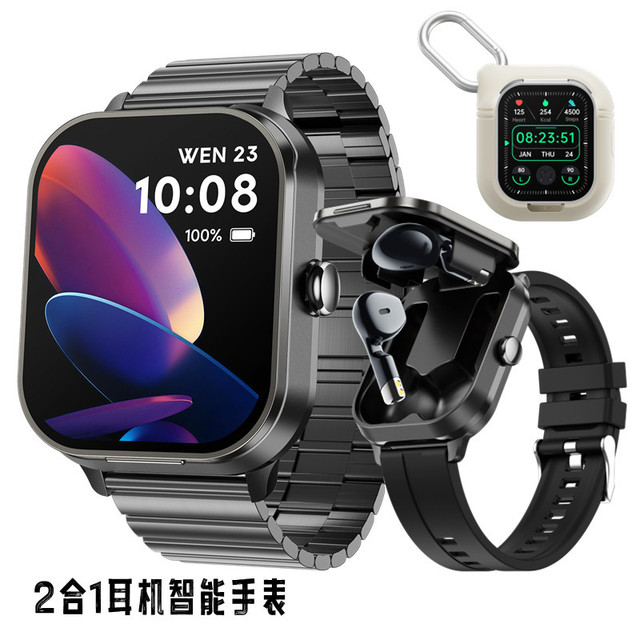 Popular Wholesale Wireless Earphones Smart Watch 2 in 1 Call Sports Watch