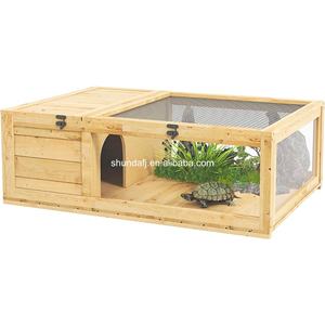 SDT005 Grande <span class=keywords><strong>cage</strong></span> pour tortues et serpents en bois écologique pour l'intérieur, habitat de qualité supérieure avec boîte - Product Image 6