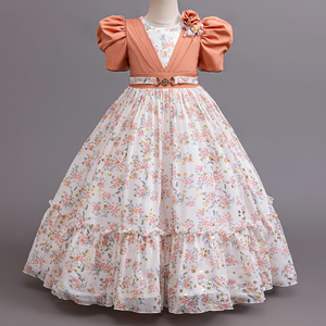Hochwertige Kinderkleidung Blumenmädchenkleid Kinder-Performancekleid Prinzessinnenkleid Kinder-Geburtstagskleid Langes Abendkleid Niedliches Festkleid - Product Image 4