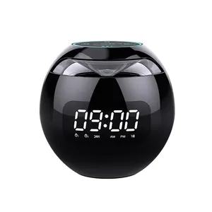 outdoor portable ball shape wireless speaker LED light flashing light with usb alarm clock speaker