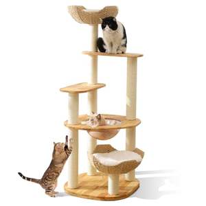 <span class=keywords><strong>Extra</strong></span> Grote Houten Toren Hoog Multi-Level Stabiel Appartement Voor Grote Katten Multifunctioneel Kattenmeubilair Activiteitengebouw - Product Image 5