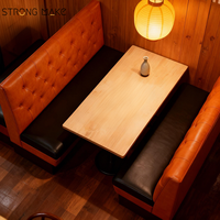 Ensemble de meubles de bar et de café rétro contemporain, table et chaises, ensemble de banquettes et de tables en cuir pour restaurant, pour l'intérieur
