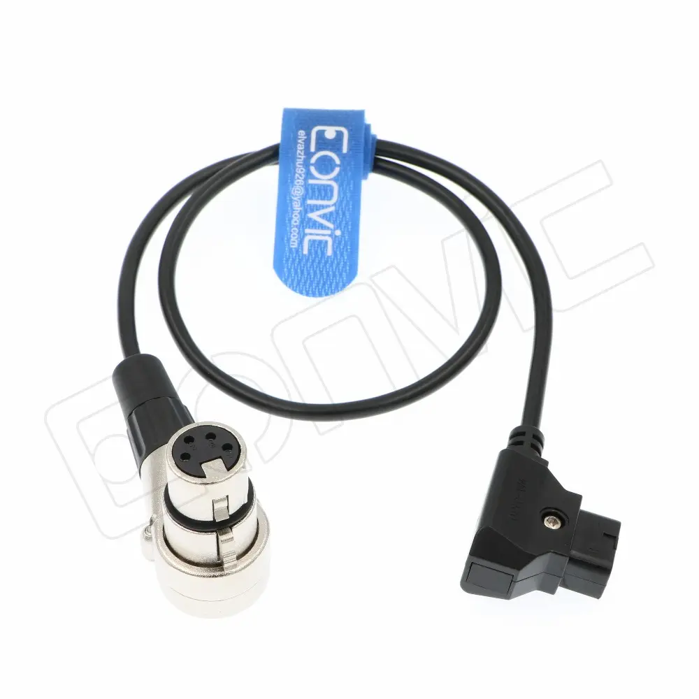 60cm So ny F55 DSLR Monitor Camera Power Cable D-Tap To 4 Pin XLR Female Elbow Power Cable