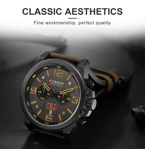 Montre de sport de luxe pour homme, affichage analogique, chronographe en alliage, mouvement à quartz, étanche, bracelet en cuir véritable, design tendance - Product Image 6
