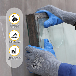 Xingyu tùy chỉnh cam cọ tráng găng tay 10g cao su cát nhăn cao su chống trượt màu xanh lá cây Polyester <span class=keywords><strong>Latex</strong></span> cát tráng găng tay - Product Image 5