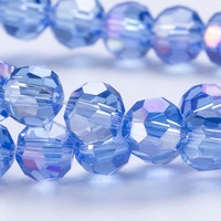 Perles en verre cristal lâches à 32 facettes, rondes, pour bracelet, collier, chapelet cousu main, bijoux DIY, en vrac