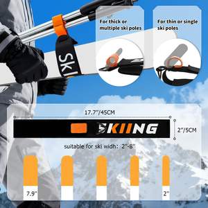 Correa para Esquís, Soporte para Transportar Esquís y Bastones, para un Fácil Transporte de sus Accesorios de Esquí, Bastón, Skimate/Boot - Product Image 5
