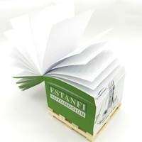 Bloc-notes personnalisé OEM d'usine Bloc-notes de bureau en bois carré avec logo Bloc-notes Cube mémo personnalisé Notes autocollantes ndex
