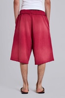 Shorts de jogging amples pour hommes, style streetwear, en coton délavé à l'acide, coupe 3/4, imprimé vintage vieilli, grande taille