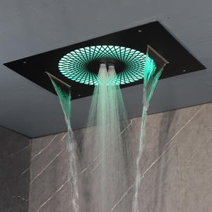 Pommeau de douche LED lumineux en acier inoxydable, cascade cachée, massage, pour salle de bain d'hôtel, montage au plafond H-60X40B - Product Image 1