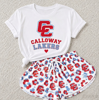 Tenue 2 pièces pour femme, t-shirt graphique à manches courtes et short imprimé avec cordon de serrage, ensemble décontracté pour la détente
