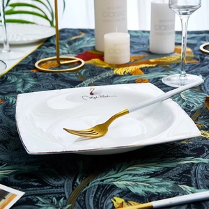 Jingdechen conjunto de louças, conjunto de tigelas e placas de cerâmica douradas de cisne e potes de cerâmica - Product Image 5