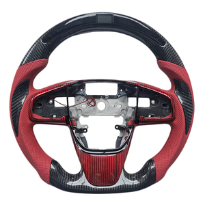 Volante Deportivo de Fibra de Carbono y Cuero Perforado con LED para Honda CRV, Venta al Por Mayor - Product Image 1