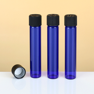Tubes en verre <span class=keywords><strong>bleu</strong></span>/ambre de 115 mm résistants aux enfants - Bouchon blanc lisse CR - Prix usine (400 unités) - Product Image 2