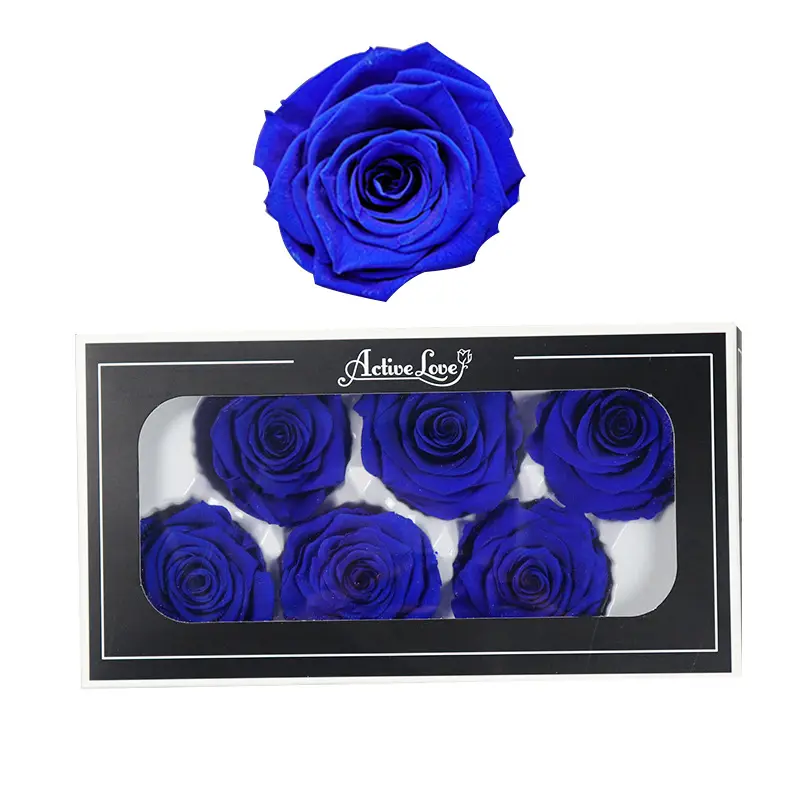 Y-J001 Großhandel konservierte Rosen langlebige für immer ewig erhaltene Rose Blume Kopf Box für die Dekoration