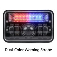 Paires de phares LED 5x7 certifiés DOT SAE, faisceau scellé 7x6, projecteur stroboscopique rouge et bleu, feux de croisement et de route pour Jeep XJ, SUV, camion