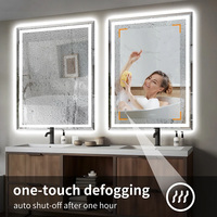 Accessoires de salle de bain Morden Art Deco LED Smart Mirror Lighted Glass Mounted with Touch Switch for Hotel Bath or Home Decor