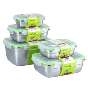 Eco BPA Free Sillicon Lid Kids Adult Metal Bento Lunch Box Rectangle Stainless Steel Lunch Box