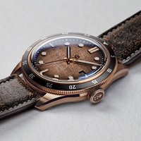 Montre de plongée de luxe super lumineuse en bronze et bois, automatique, verre saphir, résistante à l'eau 150M