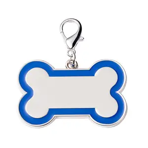 Bone dog tag metal double sided laser engraved dog bone tracking tag multi color optional pet accessories
