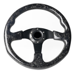 Individuelles schwarzes geschmiedetes Kohlefaser-Lenkrad Rennsport-Lenkrad 350 mm 14 Zoll flaches unteres Lenkrad - Product Image 1