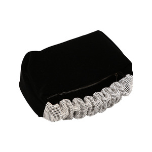 Sac de soirée en velours Mifaktory, 5 pouces, avec une seule poignée, fermeture éclair, noir, sac à main tendance pour les soirées - Product Image 3