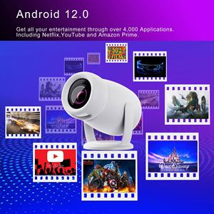 Proyector Hy400 1080p Android Smart 4K Inalámbrico, Portátil para Interiores y Exteriores, Proyector Hy300 - Product Image 4