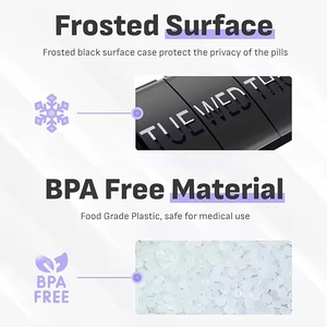 Nouveaux étuis promotionnels boîte à pilules en plastique pp <span class=keywords><strong>pour</strong></span> une sécurité hebdomadaire 7 jours Portable voyage 7 compartiments étuis à pilules de stockage boîte à médicaments - Product Image 4