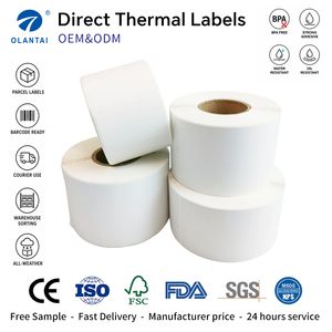 Étiquettes d'emballage thermiques directes 4x6, rouleau d'étiquettes thermiques vierges, autocollantes, imperméables pour envois postaux et sacs d'expédition - Product Image 1
